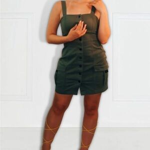 H&M Brown Buttoned Sleeveless Sundress